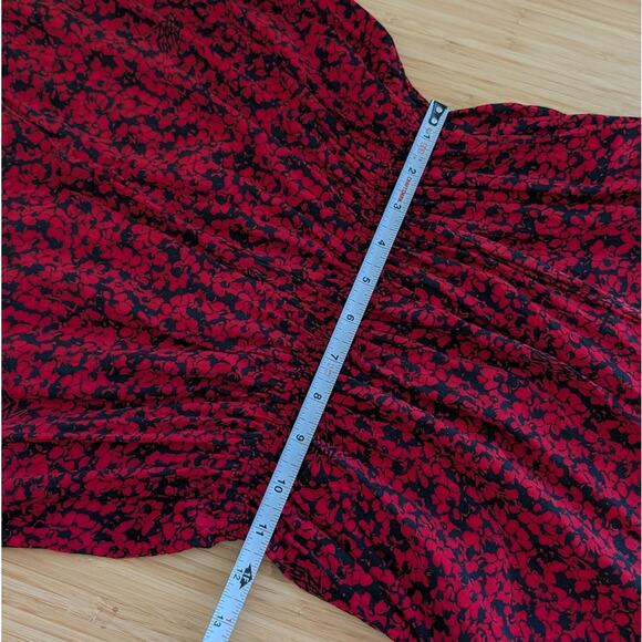 Zadig & Voltaire Rinka Red/Black Floral Print Long Sleeve Mini Dress, size S - Picture 7 of 8